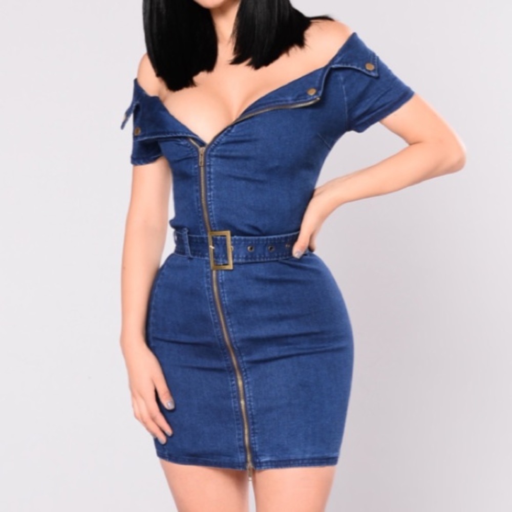 Caught Red Handed Denim Dress-Medium Wash